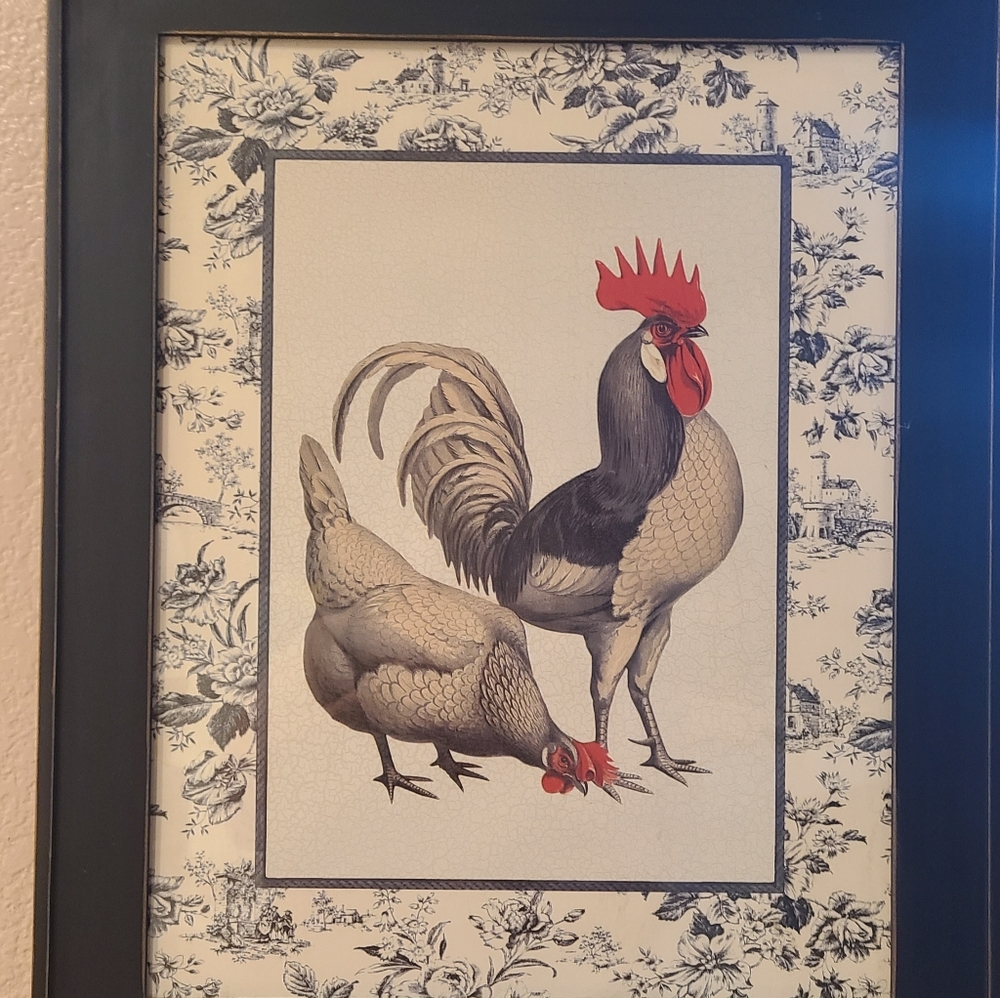 Rooster and hen print